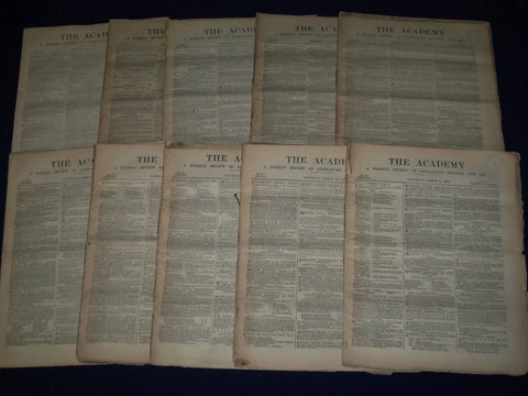 1878 THE ACADEMY WEEKLY REVIEW OF LITERATURE LOT OF 34 ISSUES - LONDON - O 2224
