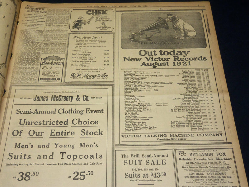 1921 JULY 29 NEW YORK TIMES - JOHNS HOPKINS SETS SURGEONS FEE LIMIT - NT 8707