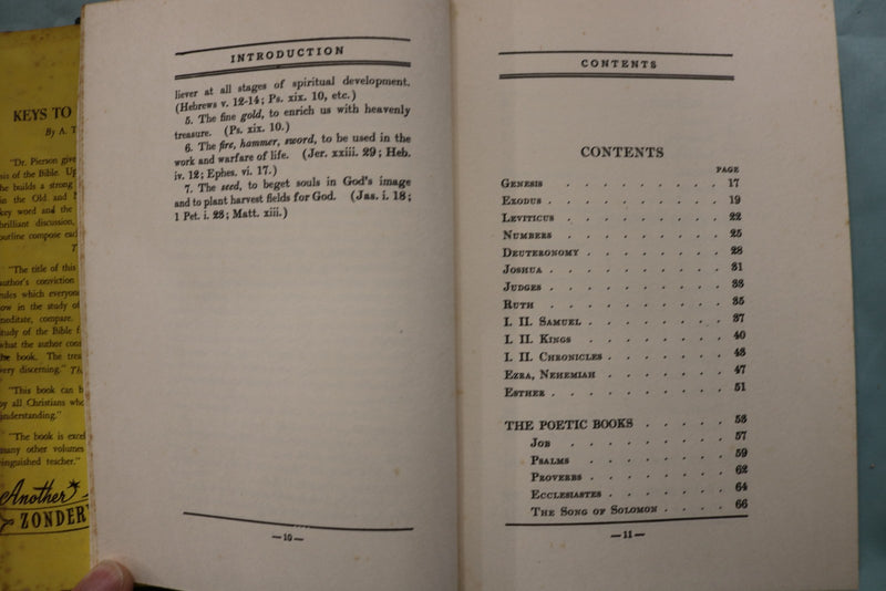 1950'S KEYS TO THE WORD HARDCOVER BOOK BY A. T. PIERSON - KD 9634
