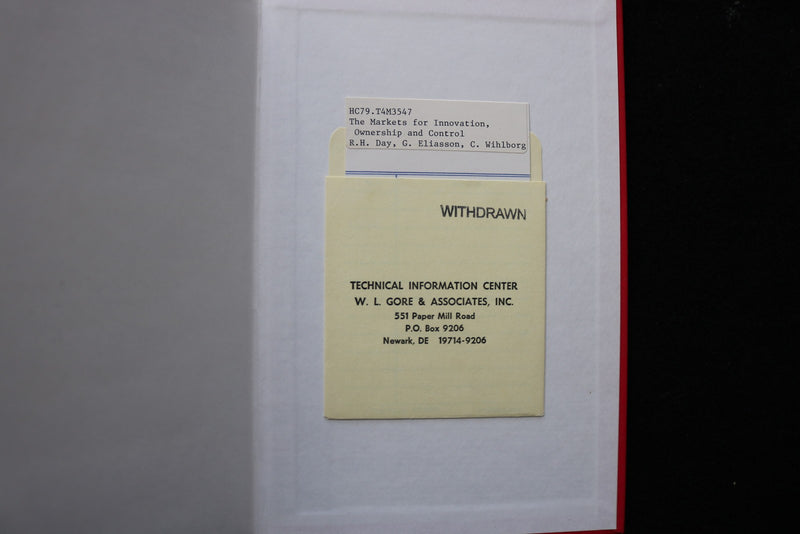 1993 THE MARKETS FOR INNOVATION, OWNERSHIP AND CONTROL - HARDCOVER - KD 9739