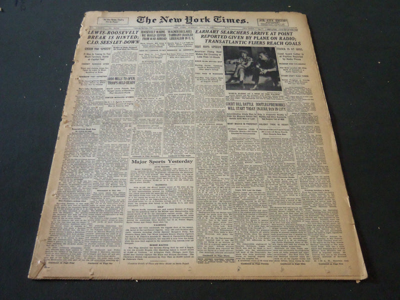 1937 JULY 6 NEW YORK TIMES - EARHRAT SEARCHES ARRIVE AT POINT - NT 5512