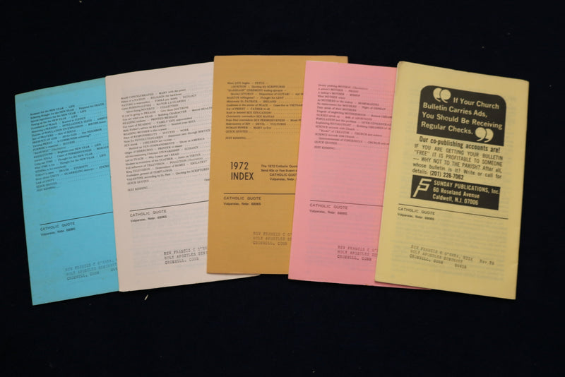 1973 CATHOLIC QUOTE MONTHLY MAGAZINE - LOT OF 5 - O 3632