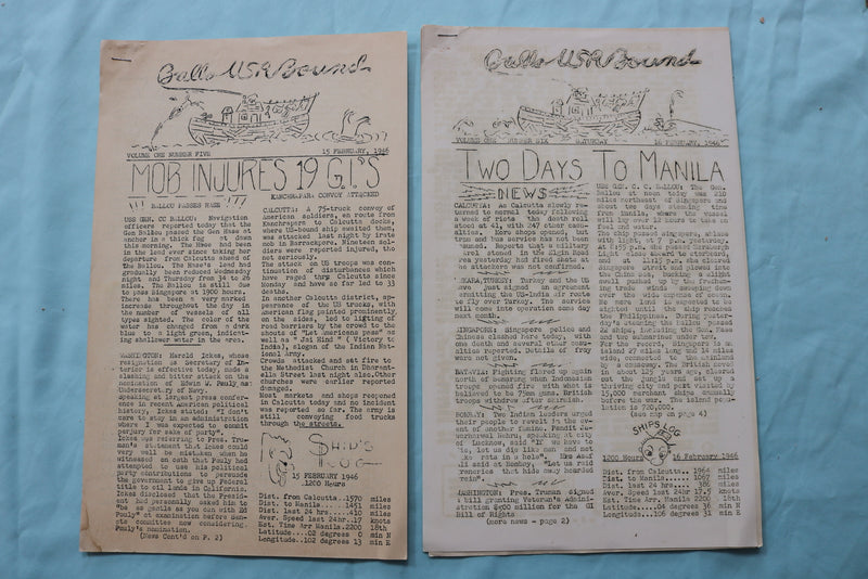 1946 BALLOU BOUND- TRANSPORT SHIP NEWSPAPER - LOT OF 26 - K 2519