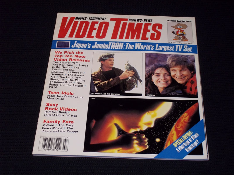 1985 JULY VIDEO TIMES MAGAZINE - THE FALCON & SNOWMAN FRONT COVER - E 13790