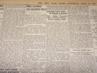 1917 JUNE 16 NEW YORK TIMES - EMMA GOLDMAN AND A. BECKMAN BEHIND BARS - NT 7797