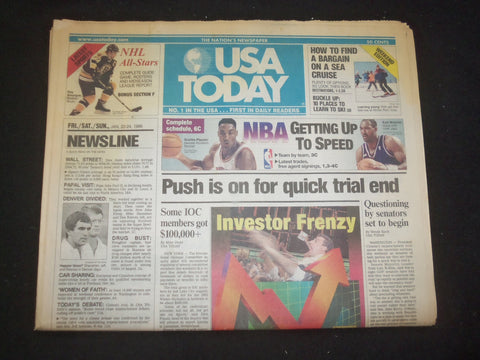 1999 JANUARY 22-24 USA TODAY NEWSPAPER - PUSH IS ON FOR QUICK TRIAL END- NP 7990