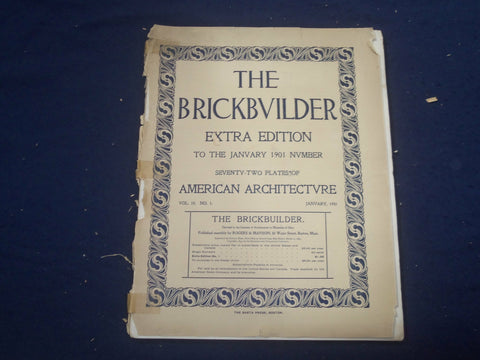 1901 JANUARY THE BRICKBUILDER MAGAZINE - AMERICAN ARCHITECTURE - ST 528A