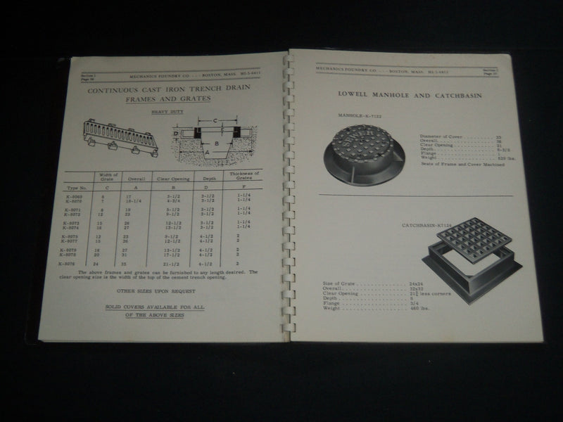 1955-1964 CASTINGS MECHANICS FOUNDRY CO. CATALOG LOT OF 2 -BOSTON MA- SP 3215H