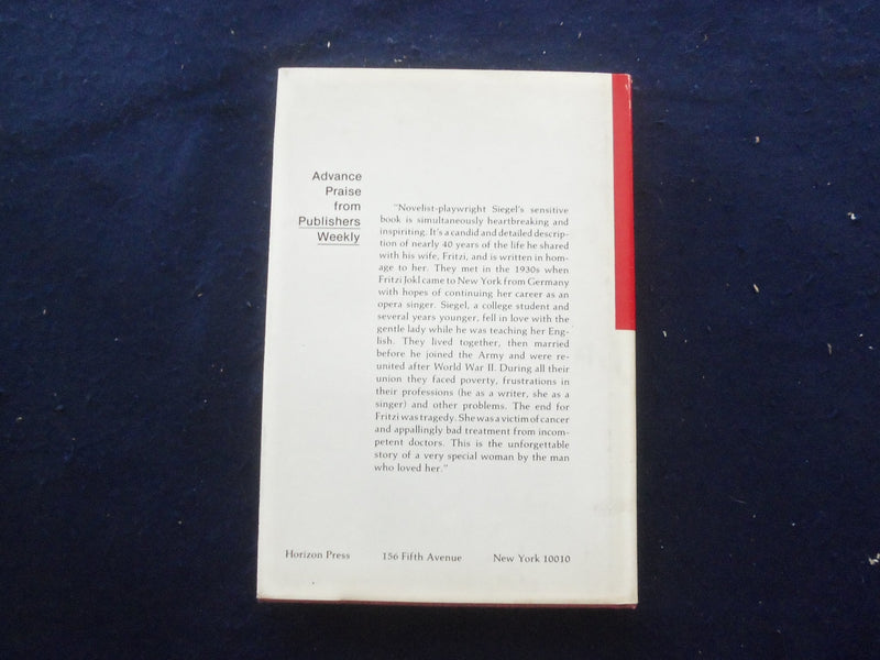 1977 IN PRAISE OF FRITZI HARD BOOK BY JACK SIEGEL - KD 8210