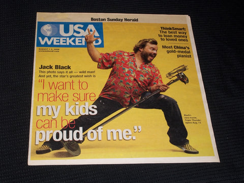 2008 AUGUST 1 BOSTON SUNDAY HERALD USA MAGAZINE - JACK BLACK - E 4936