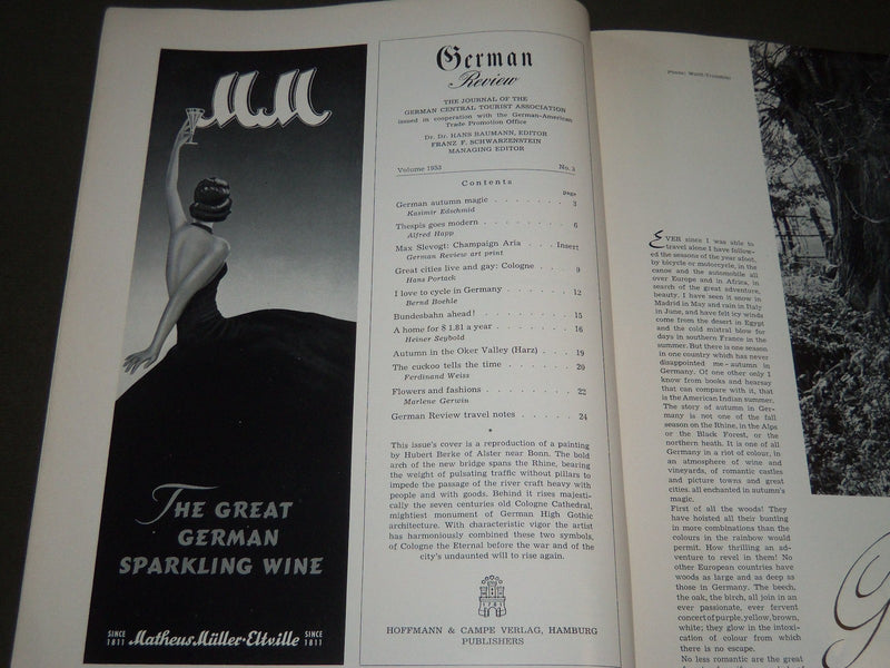 1953 GERMAN REVIEW MAGAZINE VOLUME 1953 NO. 3 - ST 5148