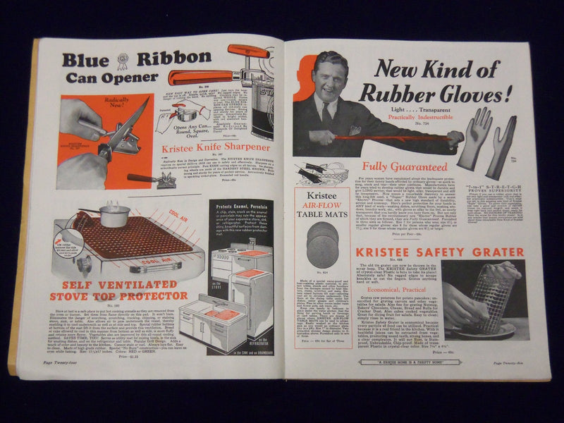 1930'S THE KRISTEE LINE THRIFTY HOME SPECIALTIES CATALOG - GREAT ADS - J 1973