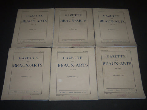1931 GAZETTE DES BEAUX-ARTS FRENCH MAGAZINE LOT OF 6 - COMPLETE YEAR - O 3038
