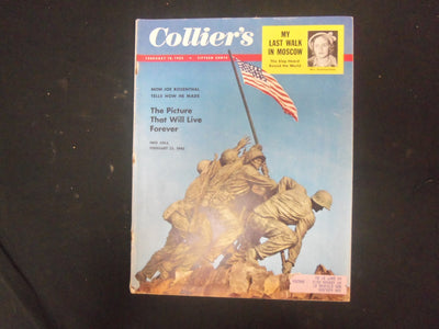 1955 FEBRUARY 18 COLLIER'S MAGAZINE - IWO JIMA FLAG RAISING COVER - ST 4525