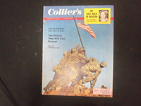 1955 FEBRUARY 18 COLLIER'S MAGAZINE - IWO JIMA FLAG RAISING COVER - ST 4525