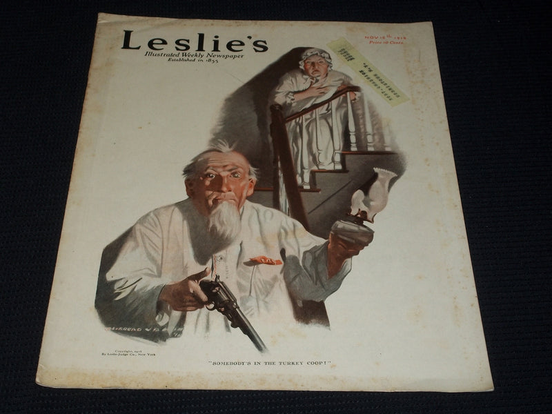 1916 NOVEMBER 16 LESLIE'S ILLUSTRATED MAGAZINE - TURKEY COOP COVER - E 5537