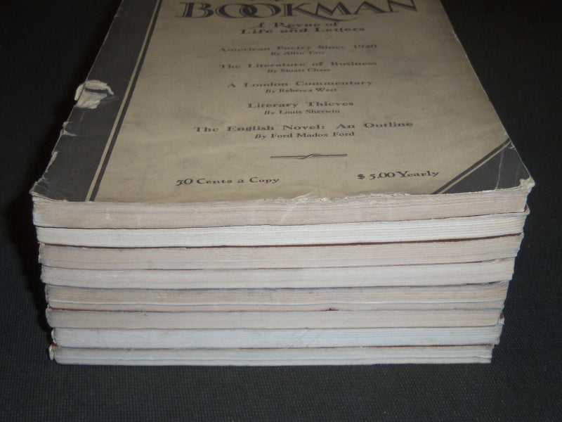 1929 THE BOOKMAN MAGAZINE LOT OF 8 ISSUES - GREAT STORIES - WR 88