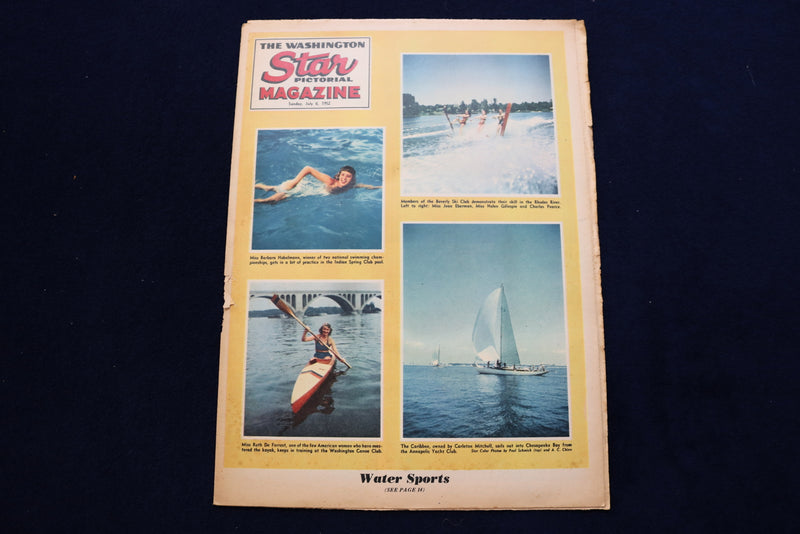 1952 JULY 6 WASHINGTON STAR PICTORIAL MAGAZINE - WATER SPORTS COVER - E 23323