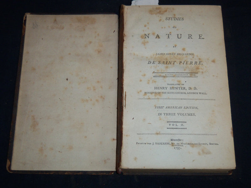 1797 STUDIES OF NATURE - BERNARDIN - HENRY HUNTER - VOLUME LOT OF 3 - KD 4671H