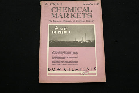 1931 NOVEMBER CHEMICAL MARKETS MAGAZINE - A CITY IN ITSELF COVER - B 177C