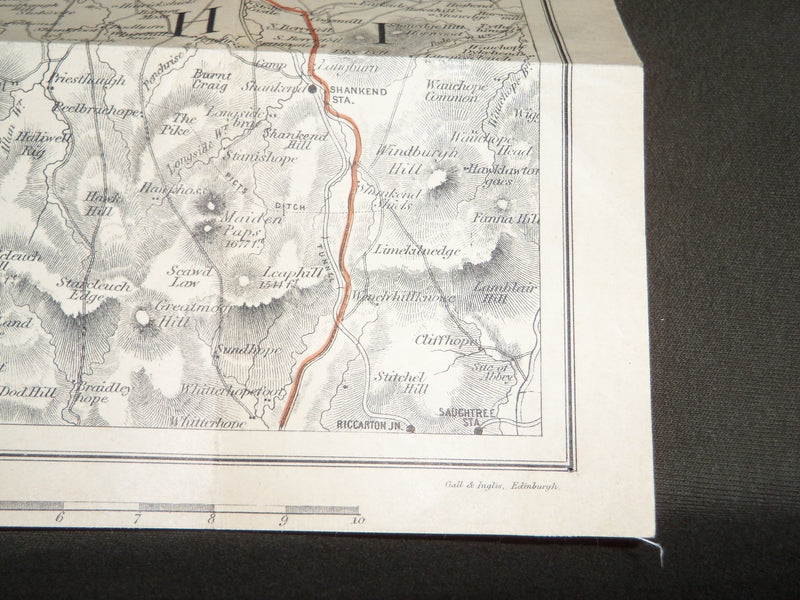 1800'S SCALE HALF AN INCH MAP OF SCOTLAND-EDINBURGH AND DISTRICT BOOK - J 3456