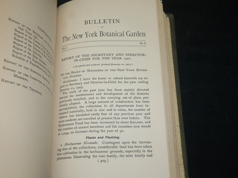 1901-1921 NEW YORK BOTANICAL GARDEN BULLETIN BOUND VOLUME LOT OF 9 - KD 5K