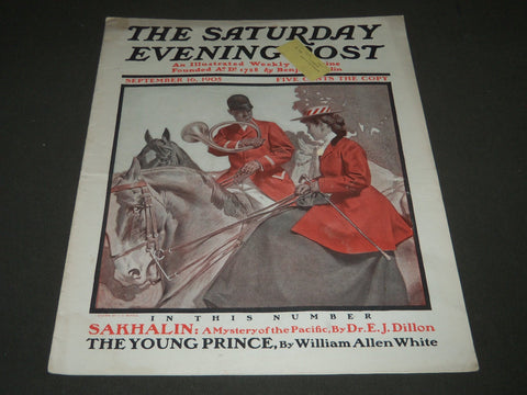 1905 SEPT 16 THE SATURDAY EVENING POST MAGAZINE - ILLUSTRATED COVER - SP 784