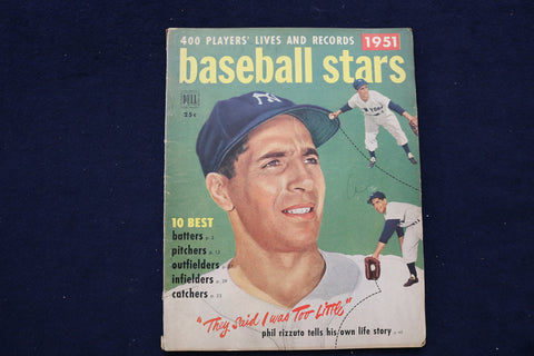 1951 BASEBALL STARS MAGAZINE - PHIL RIZZUTO COVER - E 11856