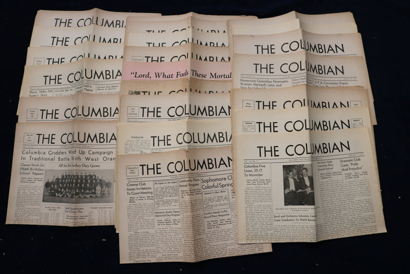 1935-1937 THE COLUMBIAN HIGH SCHOOL NEWSPAPER- S. ORANGE, NJ - LOT OF 28- O 3467