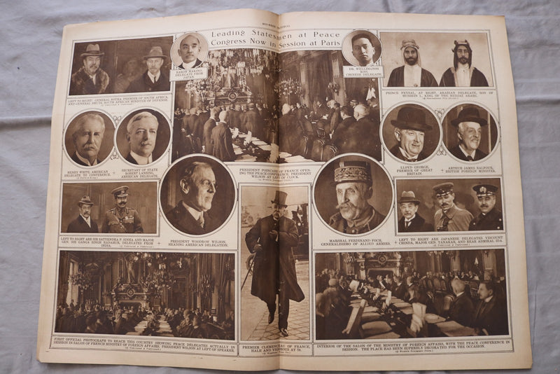 1919 FEB 13 MID-WEEK PICTORIAL MAGAZINE SECTION - PEACE CONFERENCE - NP 9250