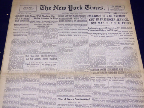 1946 MAY 3 NEW YORK TIMES - SIEGE AT ALCATRAZ - NT 3165