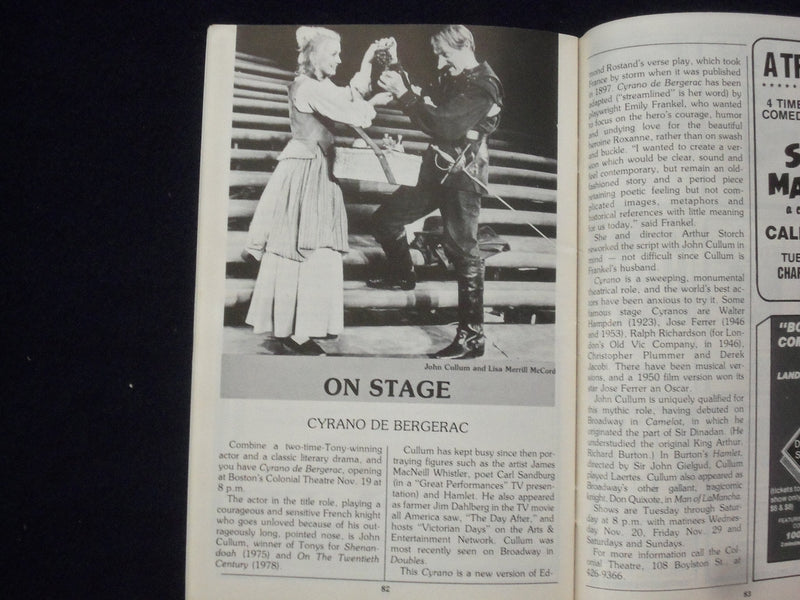 1985 PANORAMA BOSTON GUIDE - JOHN CULLUM SIGNATURE - J 9715