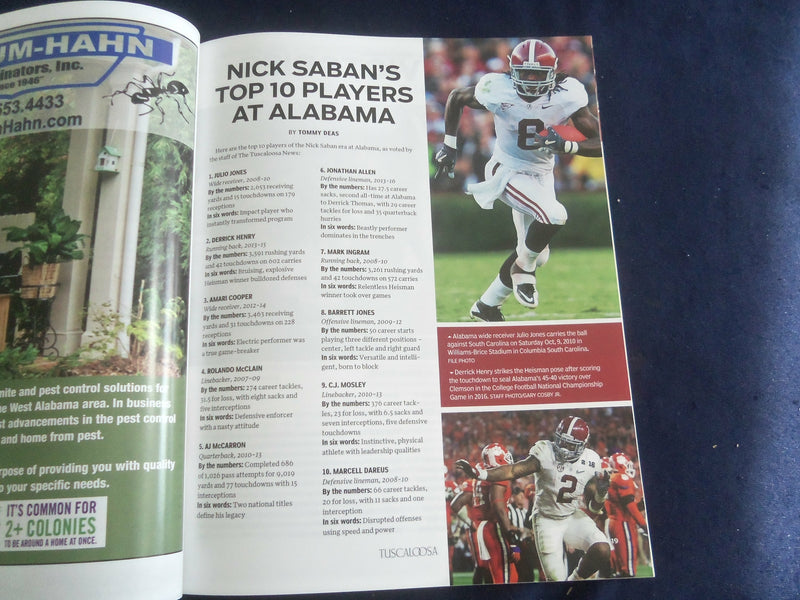 2017 TUSCALOOSA MAGAZINE- UNIVERSITY OF ALABAMA - DECADE OF DOMINANCE - SP 1220X