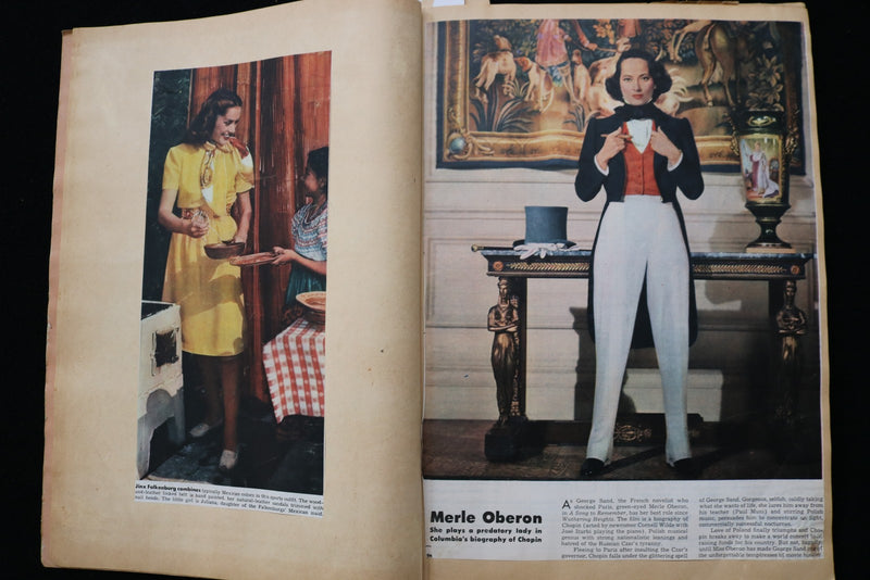 1940'S MOVIE STARS SCRAPBOOK, PACKED - MERLE OBERON - JOAN CRAWFORD - E 24914