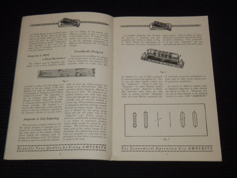 1928 THE AMPERITE BLUE BOOK OF RADIO INFORMATION PUB. BY RADIALL COMPANY- J 7572