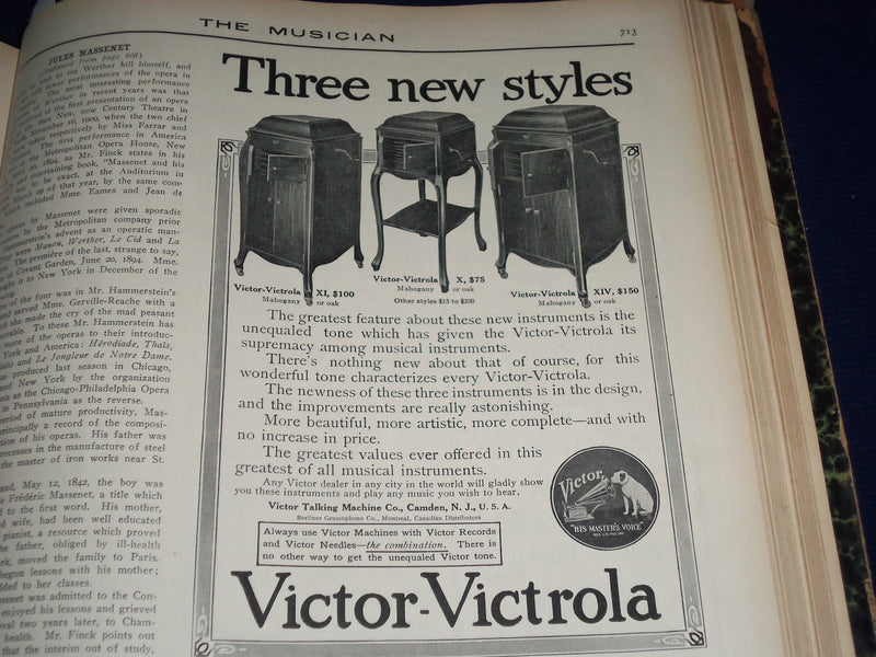 1912 THE MUSICIAN BOUND VOLUME NO. 17 PART 1 - GREAT PHOTOS & ADS - KD 2287