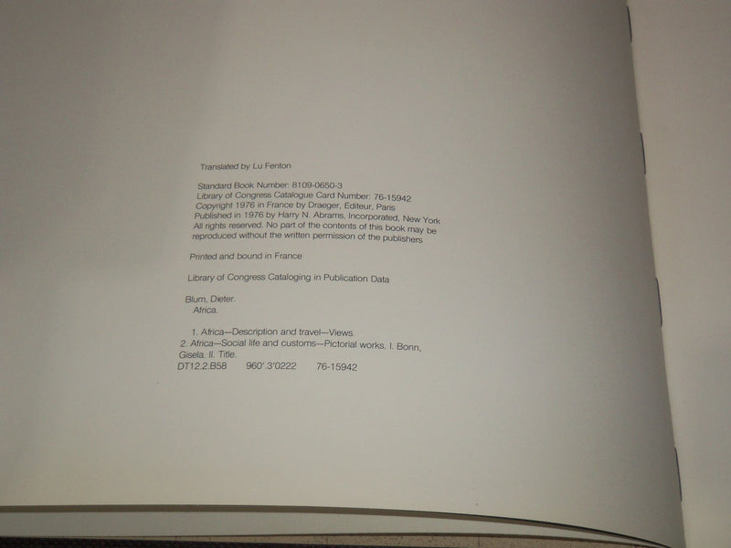 1976 AFRICA BOOK BY DIETER BLUM - - LEOPOLD SEDAR SENGHOR - GISELA BON - #58