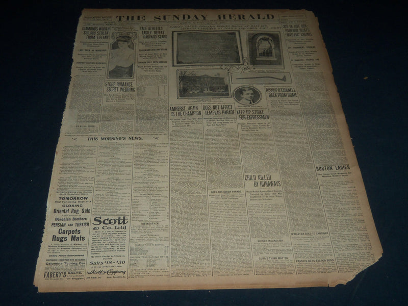1905 MAY 21 THE BOSTON HERALD - PHILLIPS BROOKS HOUSE TABLET TAKEN - BH 154