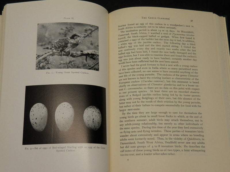 1948 THE PARASITIC CUCKOOS OF AFRICA BY HERBERT FRIEDMANN LOT OF 3 - KD 2755Q