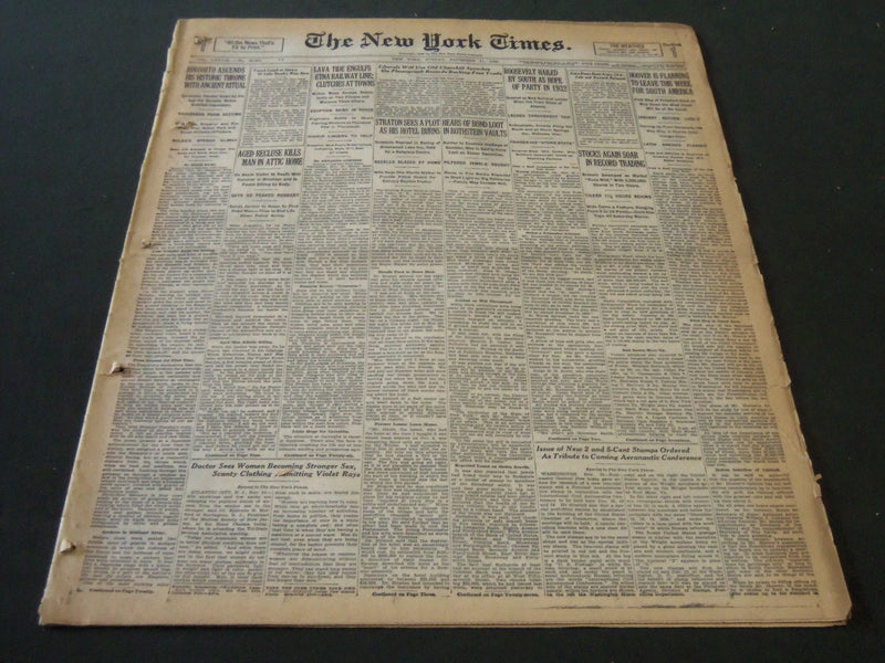 1928 NOV 11 NEW YORK TIMES - HIROHITO ASCENDS THRONE ANCIENT RITUAL - NT 6449