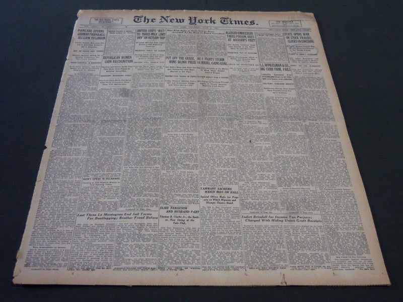 1923 JUNE 9 NEW YORK TIMES - L. L. WINKELMAN & CO. FAILS - NT 5860