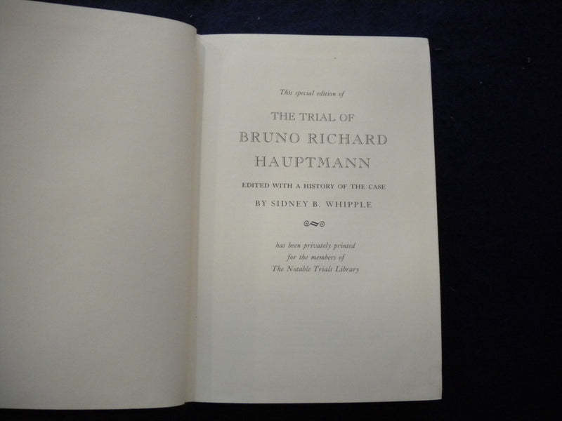 1989 THE TRIAL OF BRUNO RICHARD HAUPTMANN HARDCOVER BOOK-SPECIAL EDITION-KD 8045