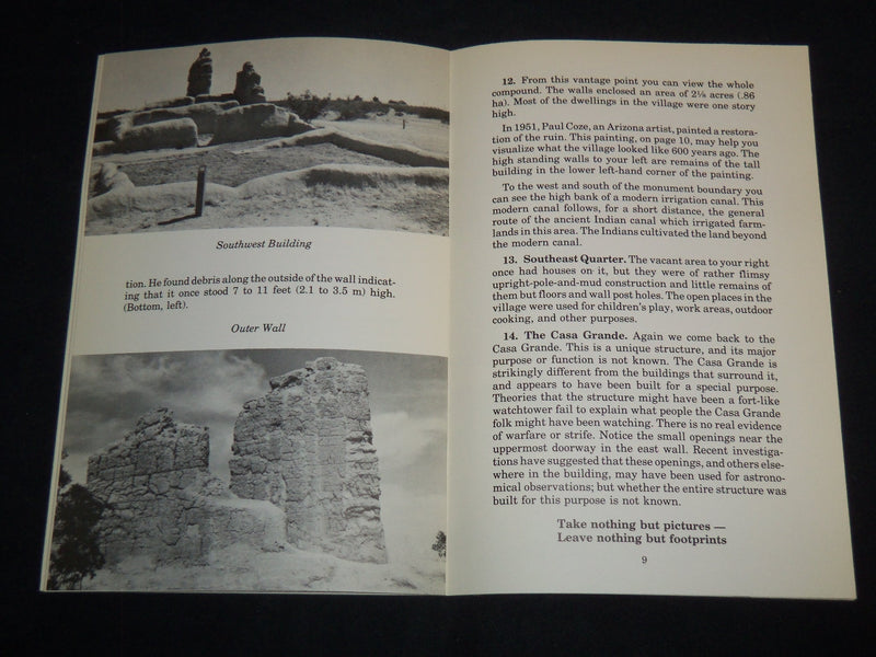 1983 CASA GRANDE RUINS TRAIL GUIDE BOOK - ARIZONA - J 8762