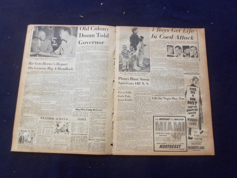 1959 JUNE 22 BOSTON AMERICAN NEWSPAPER-LIFE FOR 4 WHITES IN COED ASSULT- NP 6239