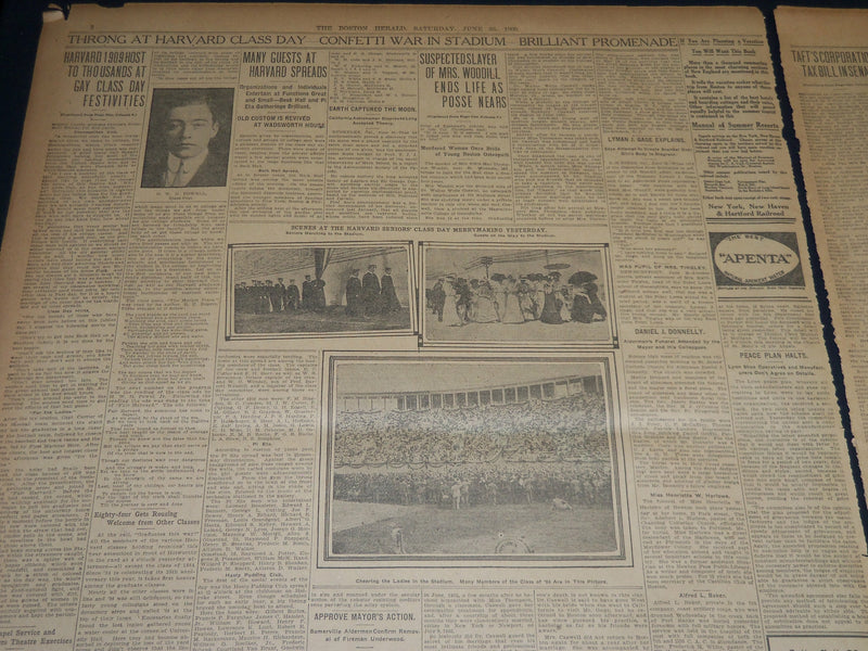 1909 JUNE 26 THE BOSTON HERALD - HARVARD HOST TO THOUSANDS AT CLASS DAY - BH 369