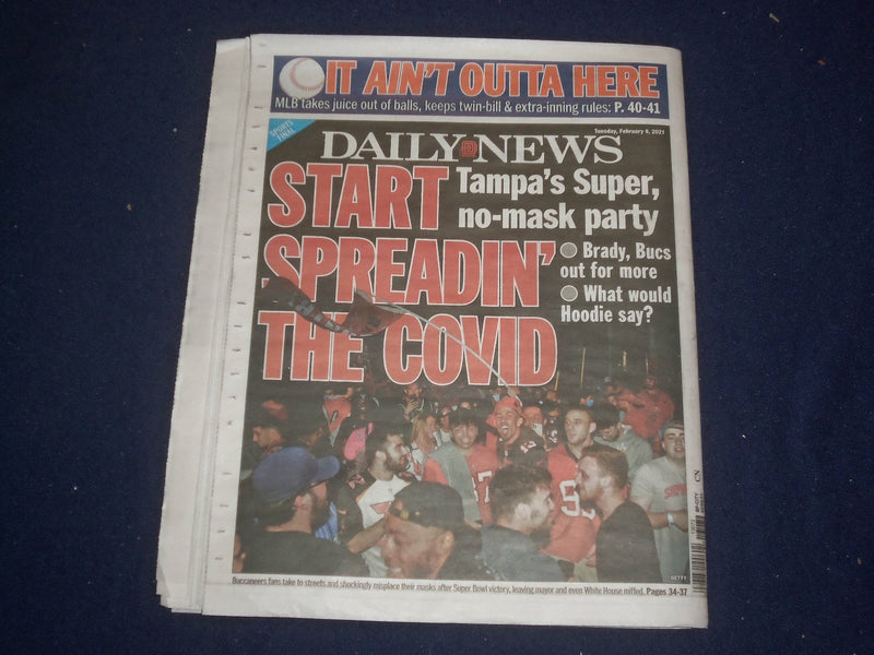 2021 FEBRUARY 9 NEW YORK DAILY NEWS NEWSPAPER - TRUMP 2ND IMPEACHMENT TRIAL