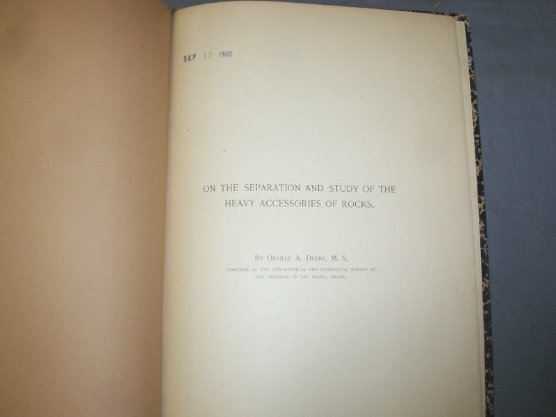 1891 ON THE SEPARATION AND STUDY OF THE HEAVY ACCESSORIES OF ROCKS - J 4923