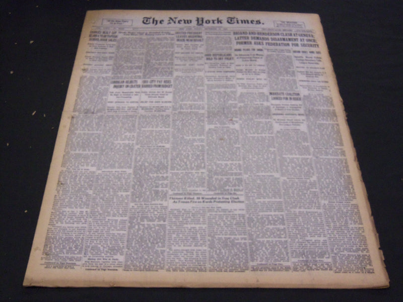 1930 SEPTEMBER 12 NEW YORK TIMES - BRIAND AND HENDERSON CLASH - NT 4195