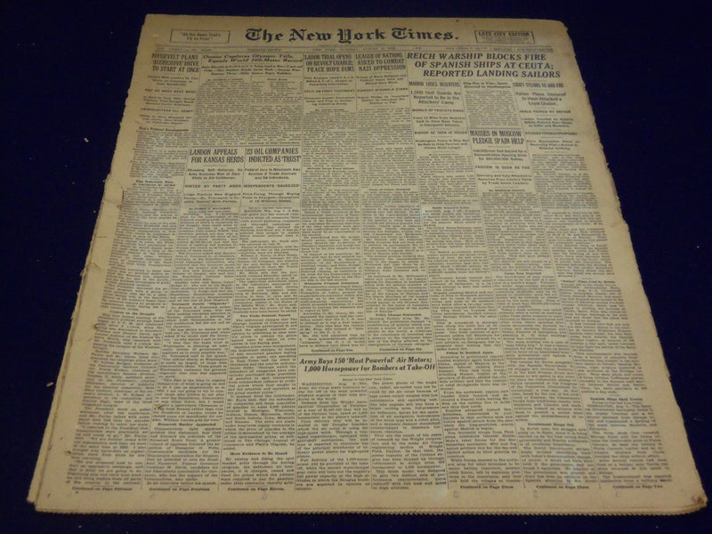 1935 AUG 4 NEW YORK TIMES - OWENS EQUALS WORLD 100 METER RECORD - NT 1932
