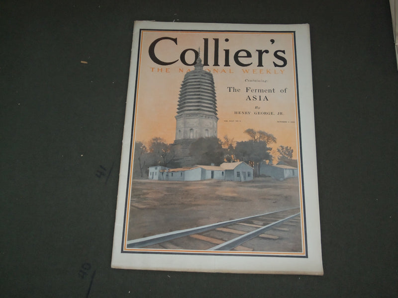 1909 OCTOBER 2 COLLIER'S MAGAZINE - THE FERMENT OF ASIA BY HENRY GEORGE - F 604